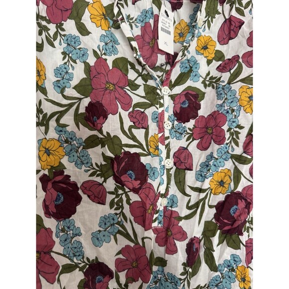 NWT Talbots XL Women’s Shirt Button Up Multicolor Long Sleeve Cotton - Picture 9 of 9